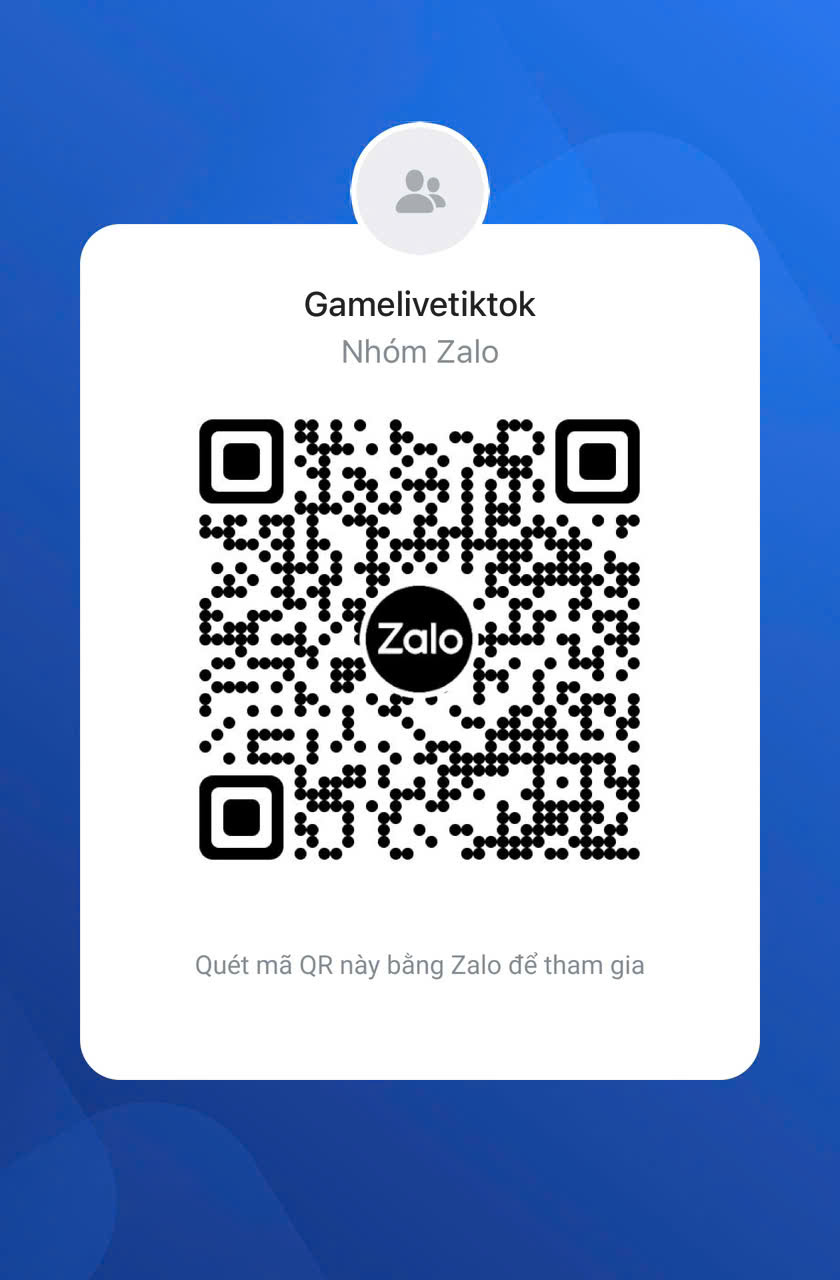 Mã QR tham gia nhóm Zalo Gamelivetiktok